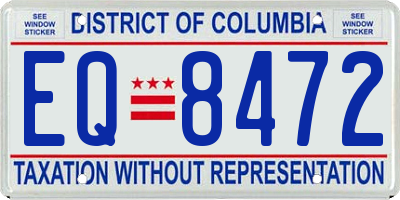 DC license plate EQ8472