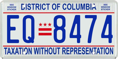 DC license plate EQ8474