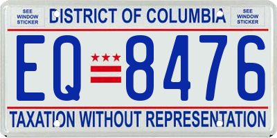 DC license plate EQ8476