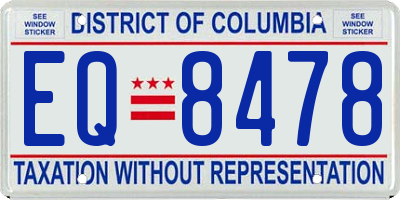 DC license plate EQ8478