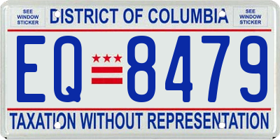 DC license plate EQ8479