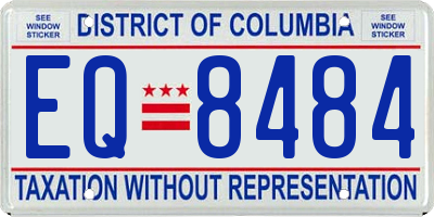 DC license plate EQ8484