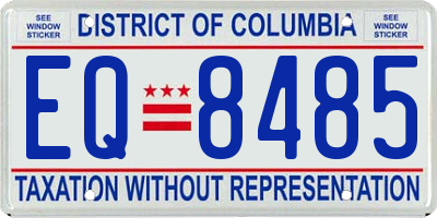 DC license plate EQ8485