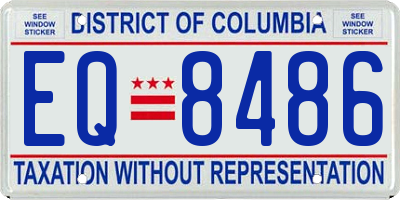 DC license plate EQ8486