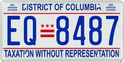 DC license plate EQ8487