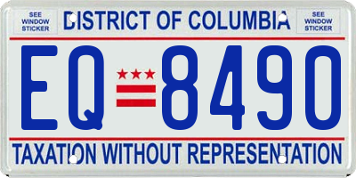 DC license plate EQ8490