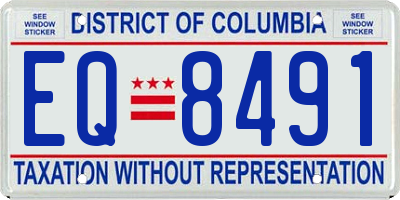 DC license plate EQ8491