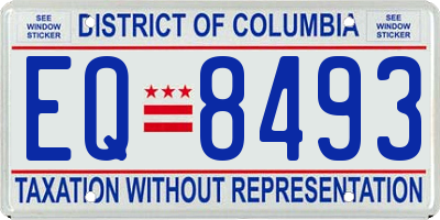 DC license plate EQ8493