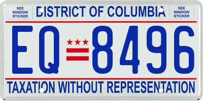 DC license plate EQ8496