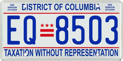 DC license plate EQ8503