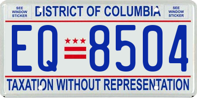 DC license plate EQ8504