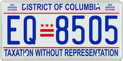 DC license plate EQ8505