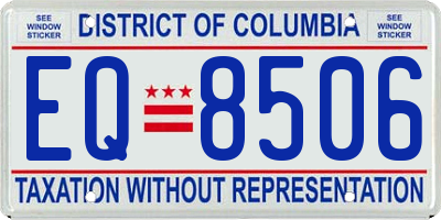 DC license plate EQ8506