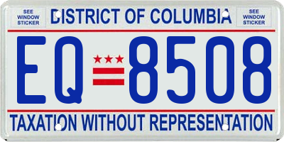 DC license plate EQ8508