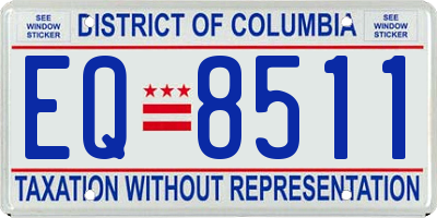 DC license plate EQ8511