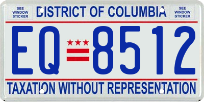 DC license plate EQ8512