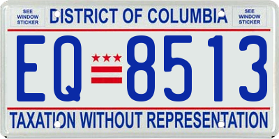 DC license plate EQ8513