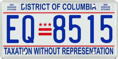 DC license plate EQ8515