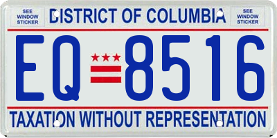 DC license plate EQ8516