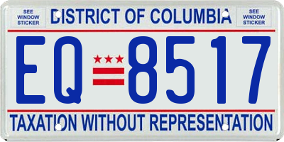 DC license plate EQ8517