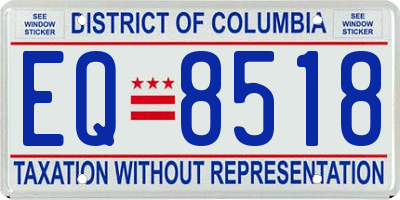 DC license plate EQ8518