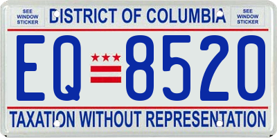 DC license plate EQ8520