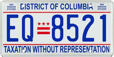 DC license plate EQ8521