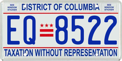 DC license plate EQ8522