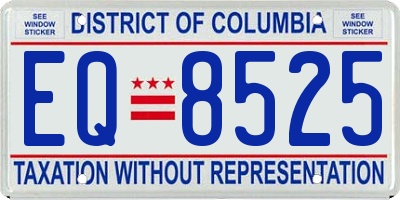 DC license plate EQ8525