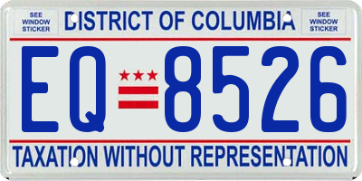 DC license plate EQ8526