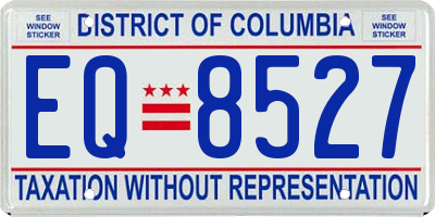 DC license plate EQ8527