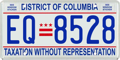 DC license plate EQ8528