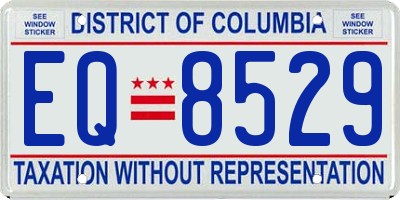 DC license plate EQ8529