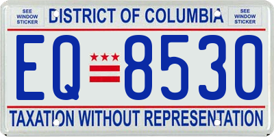 DC license plate EQ8530