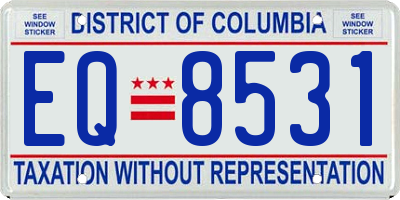 DC license plate EQ8531