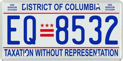 DC license plate EQ8532