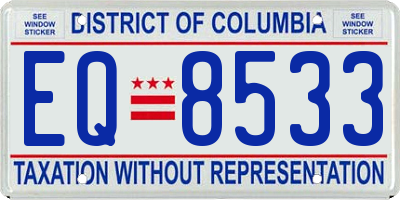 DC license plate EQ8533