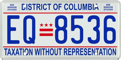 DC license plate EQ8536