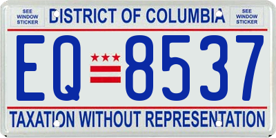 DC license plate EQ8537