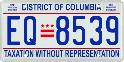 DC license plate EQ8539
