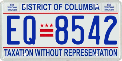 DC license plate EQ8542