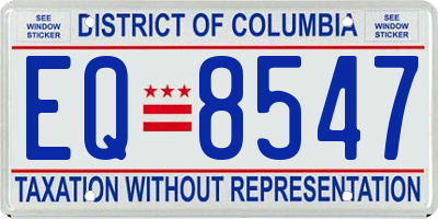 DC license plate EQ8547