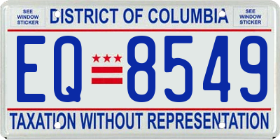 DC license plate EQ8549