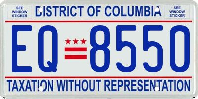 DC license plate EQ8550