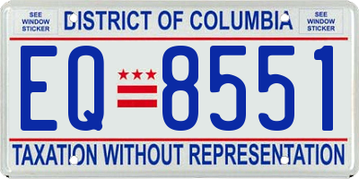 DC license plate EQ8551