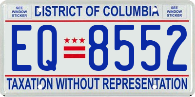 DC license plate EQ8552