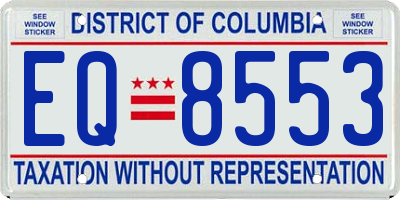 DC license plate EQ8553