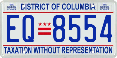 DC license plate EQ8554