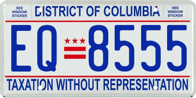 DC license plate EQ8555