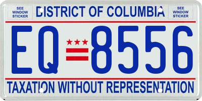 DC license plate EQ8556